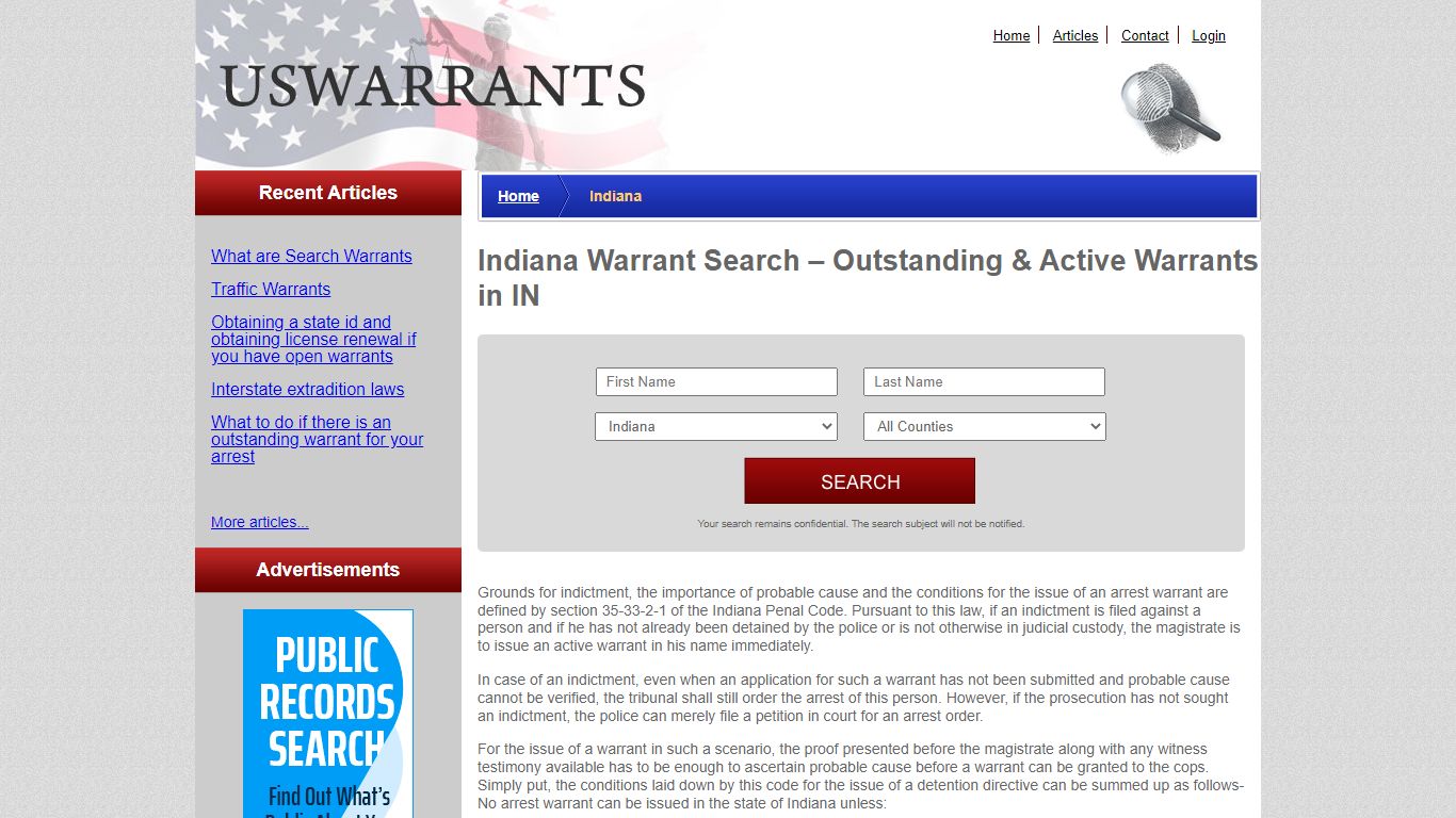 Indiana Warrant Search – Outstanding & Active Warrants in IN