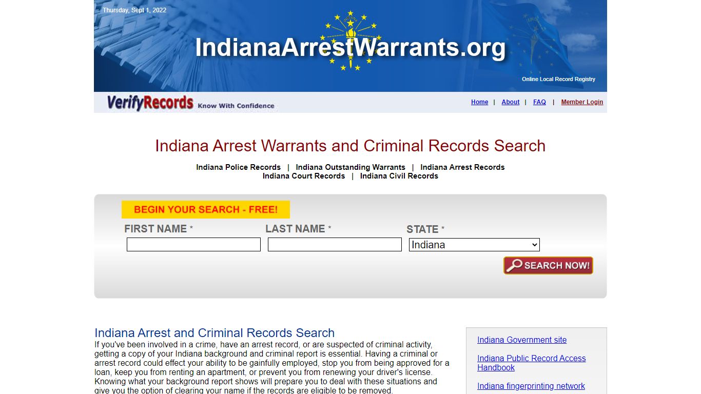 IndianaArrestWarrants.org | Indiana Arrest Warrants